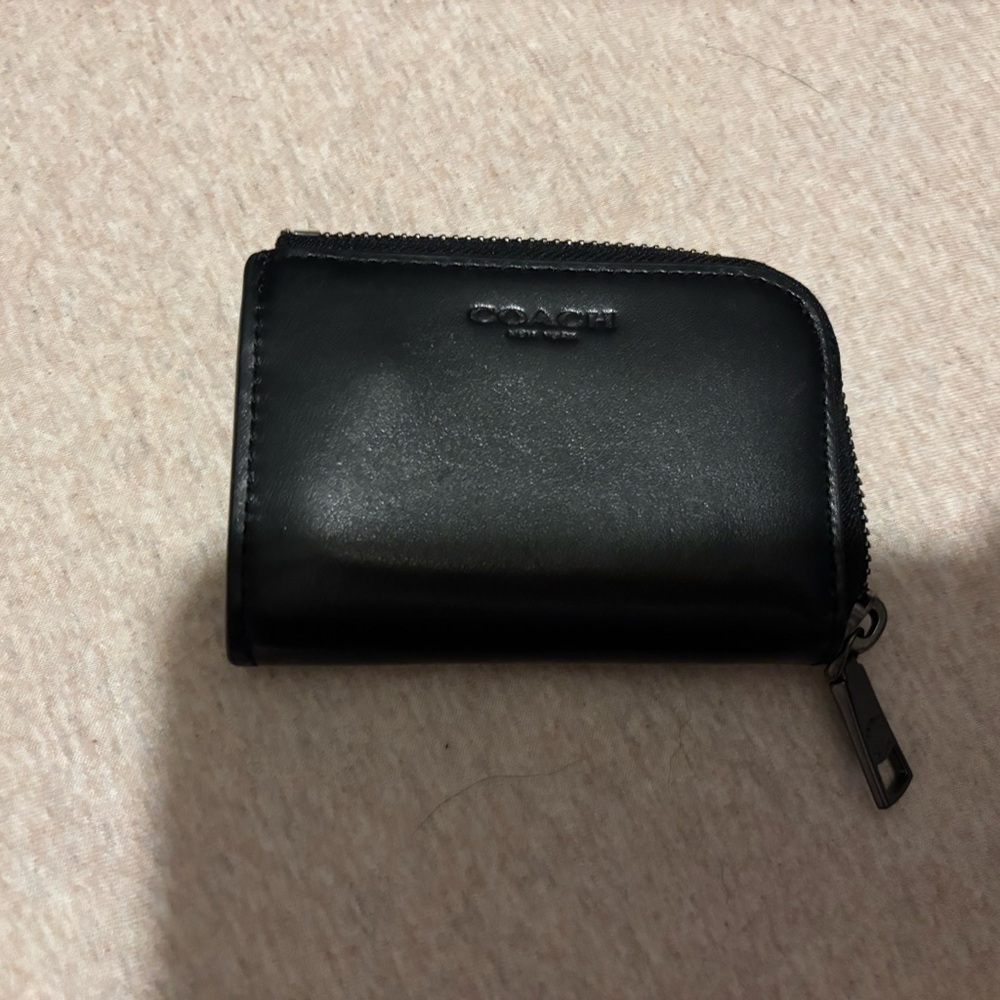 Coach Midnight Black Zip Wallet